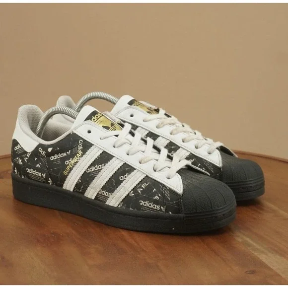 adidas | Shoes | Adidas Mens Superstar All Over Print Black White Sneakers  Size 9 Fv282 | Poshmark